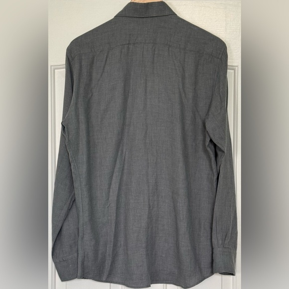 EUC 💎 ZEGNA Cashco Premium Cotton-Cashmere Shirt Gray Long Sleeve Luxury M - Picture 2 of 11